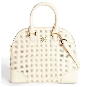 Robinson Perforated Leather Dome Satchel NWOT